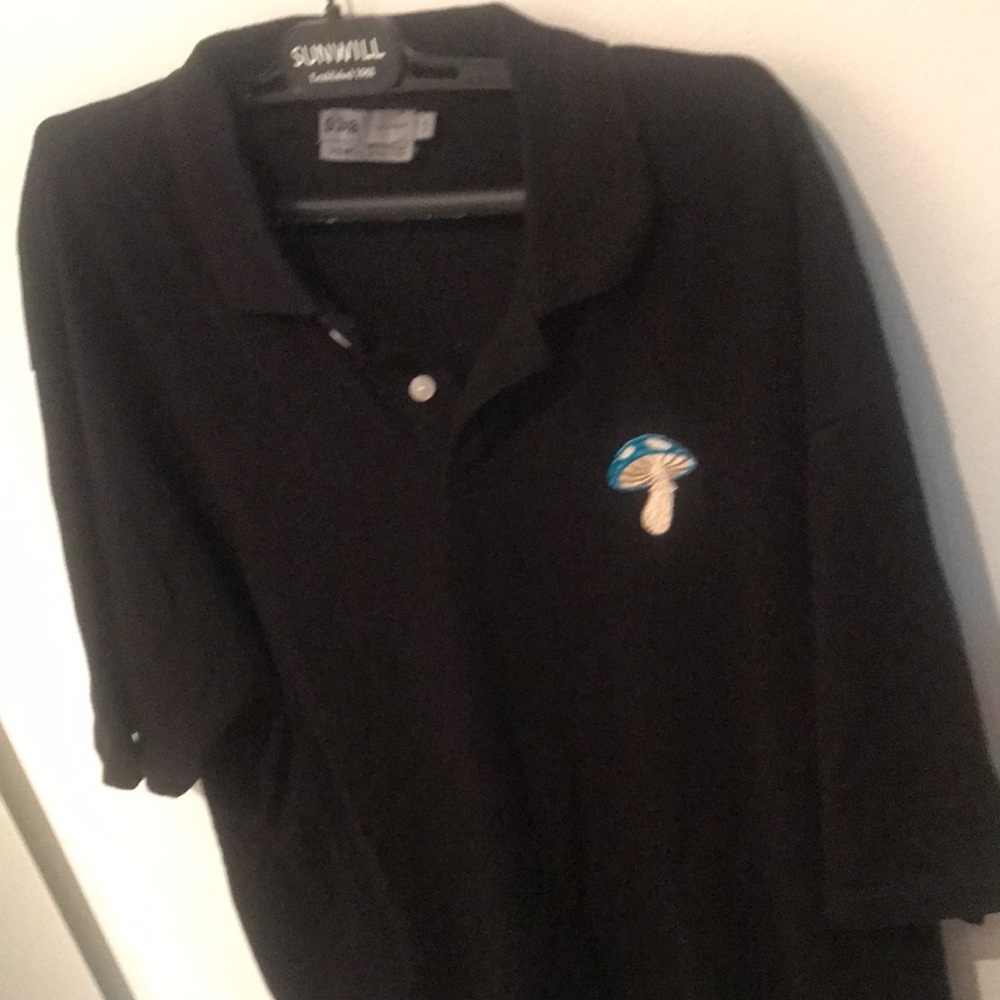 Rare! DJAB Stockholm Mushroom Polo Streetwear blue silver mushroom 🍄